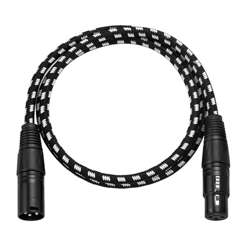 KEXIAO 1 m/2 m, 3-poliger Stecker auf Buchse, symmetrisches Mikrofonkabel für Lautsprecher, Studio, professionelles geflochtenes Kabel KEXIAO 1 m/2 m, 3-poliger Stecker auf Buchse, symmetrisches Mikrofonkabel für Lautsprecher, Studio, professionelles geflochtenes Kabel von KEXIAO