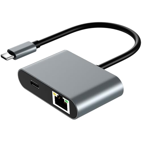 KEXIAO 1000Mbps USB C Ethernet Adapter Typ C PD60W Ladeanschluss mit 2 USB Port für Laptop und PC mit Gigabit Netzwerk KEXIAO 1000Mbps USB C Ethernet Adapter Typ C PD60W Ladeanschluss mit 2 USB Port für Laptop und PC mit Gigabit Netzwerk von KEXIAO