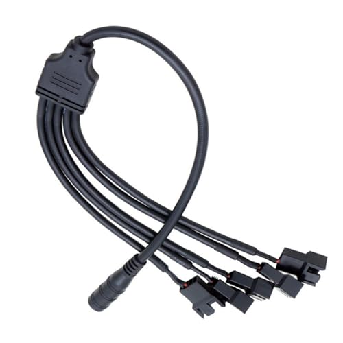 KEXIAO 5,5 x 2,1 mm Netzteilstecker auf 5 Stück 4-poligen PC-Lüfter-Netzadapterkabel, Lüfter-Splitterkabel, wandelt 1 auf 5 Stecker um KEXIAO 5,5 x 2,1 mm Netzteilstecker auf 5 Stück 4-poligen PC-Lüfter-Netzadapterkabel, Lüfter-Splitterkabel, wandelt 1 auf 5 Stecker um von KEXIAO