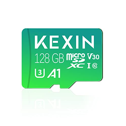 KEXIN Micro SD Karte 128GB microSDXC UHS-I Speicherkarte 128 GB + Adapter (Für Smartphones und Tablets, A1, Class 10, U1, V30, Full HD-Videos) von KEXIN