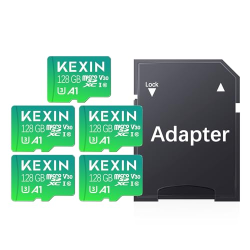 KEXIN SD Karte 128GB Micro SD Karten 5er Pack Speicherkarte Micro SDXC U3, A1, V30, C10 Micro SD Card von KEXIN