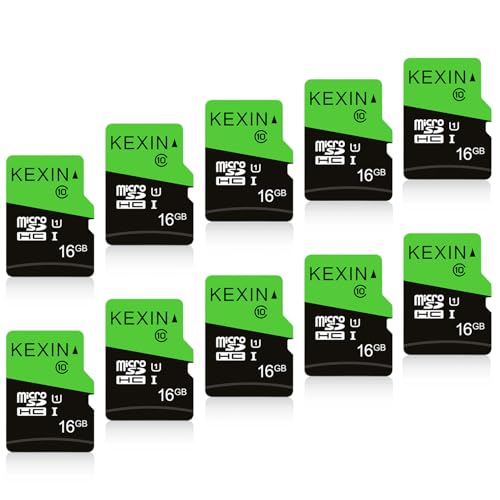 KEXIN SD Karten 16GB Micro SD Karte 10er Pack Speicherkarte Micro SDHC Memory Card TF Karte mit 2 Adapter von KEXIN