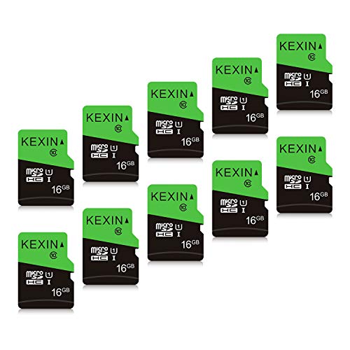 KEXIN SD Karten 16GB Micro SD Karte 10er Pack Speicherkarte Micro SDHC Memory Card TF Karte mit 2 Adapter von KEXIN