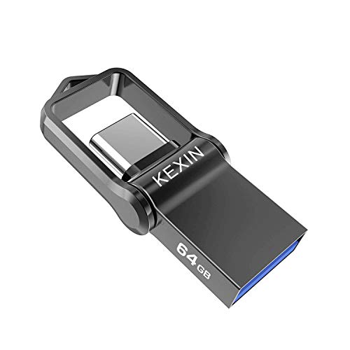 KEXIN USB C Stick 64GB, Typ C Speicherstick OTG Flash Drive USB 3.0 Dual Memory Stick Wasserdicht Flash Laufwerk mit Schlüsselanhänger für PC/Laptop/MacBook/Tablet/Android Samsung Huawei von KEXIN