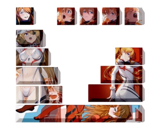 KEYOTIM Computer-Tastaturen, PBT-Farbstoff-Upgrade, 12 Tastenkappen, Tastensatz mit Abzieher für Cherry Mx Gateron Kailh Switch, mechanische Tastatur, japanische Anime-Serie (EVA-SOURYU Asuka Langley) KEYOTIM Computer-Tastaturen, PBT-Farbstoff-Upgrade, 12 Tastenkappen, Tastensatz mit Abzieher für Cherry Mx Gateron Kailh Switch, mechanische Tastatur, japanische Anime-Serie (EVA-SOURYU Asuka Langley) von KEYOTIM