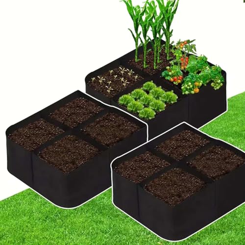 3er-Pack große, quadratische, 24 x 24 x 12 Zoll große, atmungsaktive Pflanzbeutel – Hochbeet for den Anbau von Gemüse, Kartoffeln, Blumen – leicht, klassisch, bodenmontiert, for den Innen- und Außenbe 3er-Pack große, quadratische, 24 x 24 x 12 Zoll große, atmungsaktive Pflanzbeutel – Hochbeet for den Anbau von Gemüse, Kartoffeln, Blumen – leicht, klassisch, bodenmontiert, for den Innen- und Außenbe von KEYPKWZJR