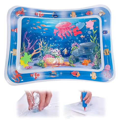 Upgrade der verdickten Wassersensor-Spielmatte for Katzen, 2024 neue interaktive wassersensorische Spielmatte, aufblasbare Wassermatte mit kühlem Komfort, wassersensorische Unterlage mit Fischen for S von KEYPKWZJR
