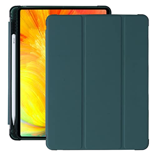 Schutzhülle für iPad 10.2" 9. Gen (2021) / 8. Gen (2020) / 7. Gen (2019) Transluzentes TPU-Hülle mit Stifthalter, Auto Schlaf/Wach Funktion, Dunkelgrün von KEYWANTS