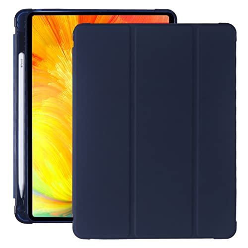 Schutzhülle für iPad 10.2" 9. Gen (2021) / 8. Gen (2020) / 7. Gen (2019) Transluzentes TPU-Hülle mit Stifthalter, Auto Schlaf/Wach Funktion,Dunkelblau von KEYWANTS