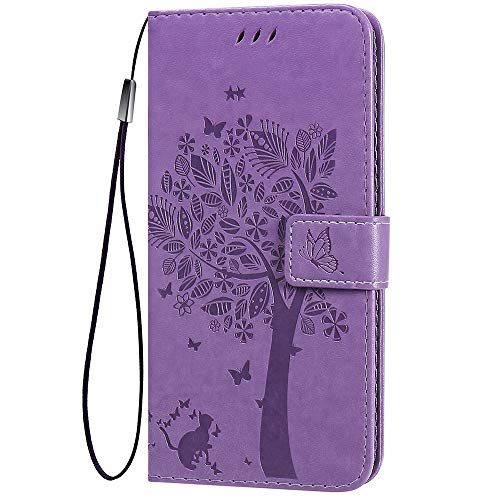 KEYYO Flip Tasche Hülle für Xiaomi Redmi Note 10 5G | Poco M3 Pro, Schutzhülle Leder Klapptasche mit Kartenfächer, 3D Katze Baum Muster Folio Handytasche Handyhülle - Helles Lila KEYYO Flip Tasche Hülle für Xiaomi Redmi Note 10 5G | Poco M3 Pro, Schutzhülle Leder Klapptasche mit Kartenfächer, 3D Katze Baum Muster Folio Handytasche Handyhülle - Helles Lila von KEYYO