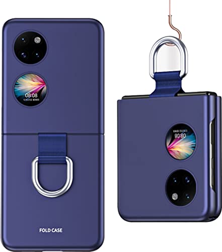 KEYYO Hülle für Huawei P50 Pocket, PC Handyhülle mit Ringschließe, Schutzhülle Case Cover mit Schlüsselanhänger - Blau von KEYYO