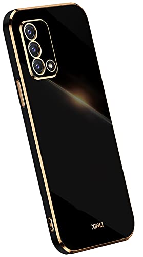 KEYYO Schutzhülle für Oppo A74 (4G Edition), weich, TPU, Silikon, vergoldeter Rand, ultradünn, Schwarz von KEYYO