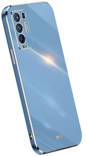 KEYYO Hülle für Oppo Find X3 Neo, Schutzhülle TPU Silikon Handyhülle mit Galvanisieren von Phnom Penh, Stoßfest Bumper Case Soft Cover - Blau von KEYYO