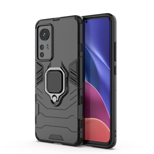 KEYYO Hülle für Xiaomi MI 12 / 12X, Schutzhülle TPU/PC Handyhülle mit Ständer, Stoßfest Bumper Armor Case Hybrid Cover Schwarz KEYYO Hülle für Xiaomi MI 12 / 12X, Schutzhülle TPU/PC Handyhülle mit Ständer, Stoßfest Bumper Armor Case Hybrid Cover Schwarz von KEYYO