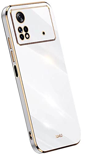 KEYYO Hülle für Xiaomi Poco X4 Pro 5G 6.67", Schutzhülle TPU Silikon Handyhülle mit Galvanisieren von Phnom Penh, Stoßfest Bumper Case Soft Cover - Weiß von KEYYO