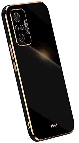 KEYYO Schutzhülle für Xiaomi Redmi Note 10 Pro, weich, TPU, Silikon, vergoldeter Rand, ultradünn, Schwarz KEYYO Schutzhülle für Xiaomi Redmi Note 10 Pro, weich, TPU, Silikon, vergoldeter Rand, ultradünn, Schwarz von KEYYO