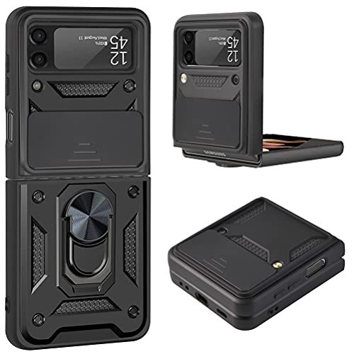 KEYYO Panzerhülle Kompatibel mit Samsung Galaxy Z Flip 3, Stoßfest Hülle Handyhülle Schutzhülle mit Schiebedeckel und Halterung - Schwarz KEYYO Panzerhülle Kompatibel mit Samsung Galaxy Z Flip 3, Stoßfest Hülle Handyhülle Schutzhülle mit Schiebedeckel und Halterung - Schwarz von KEYYO