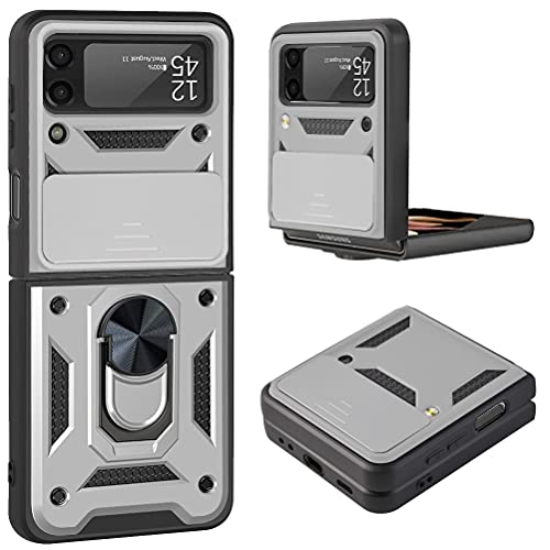 KEYYO Panzerhülle Kompatibel mit Samsung Galaxy Z Flip 3, Stoßfest Hülle Handyhülle Schutzhülle mit Schiebedeckel und Halterung - Silber KEYYO Panzerhülle Kompatibel mit Samsung Galaxy Z Flip 3, Stoßfest Hülle Handyhülle Schutzhülle mit Schiebedeckel und Halterung - Silber von KEYYO