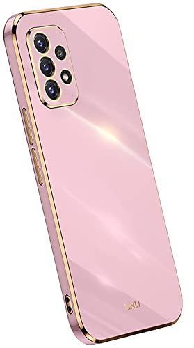 KEYYO Schutzhülle für Samsung Galaxy A32 (4G Edition), weiches TPU-Silikon, vergoldeter Rand, ultradünn, Violett von KEYYO