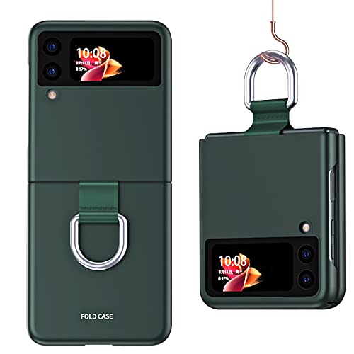 KEYYO Schutzhülle für Samsung Galaxy Z Flip 3, Schutzhülle aus PC mit Ringschnalle, Schutzhülle mit Schlüsselanhänger, Grün KEYYO Schutzhülle für Samsung Galaxy Z Flip 3, Schutzhülle aus PC mit Ringschnalle, Schutzhülle mit Schlüsselanhänger, Grün von KEYYO