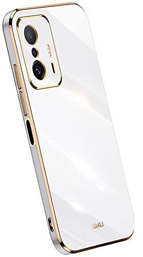 KEYYO Schutzhülle für Xiaomi MI 11T | 11T Pro, Schutzhülle, weich, TPU, Silikon, vergoldet, ultradünn, Weiß von KEYYO