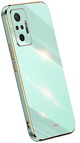 KEYYO Schutzhülle für Xiaomi Redmi Note 10 Pro, weich, TPU, Silikon, vergoldeter Rand, ultradünn, Grün von KEYYO