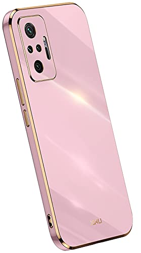 KEYYO Schutzhülle für Xiaomi Redmi Note 10 Pro, weich, TPU, Silikon, vergoldeter Rand, ultradünn, Violett von KEYYO
