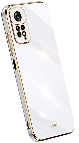 KEYYO Schutzhülle für Xiaomi Redmi Note 11 Pro/Note 11 Pro 5G, weiche TPU-Silikonhülle, vergoldeter Rand, ultradünn, Weiß von KEYYO