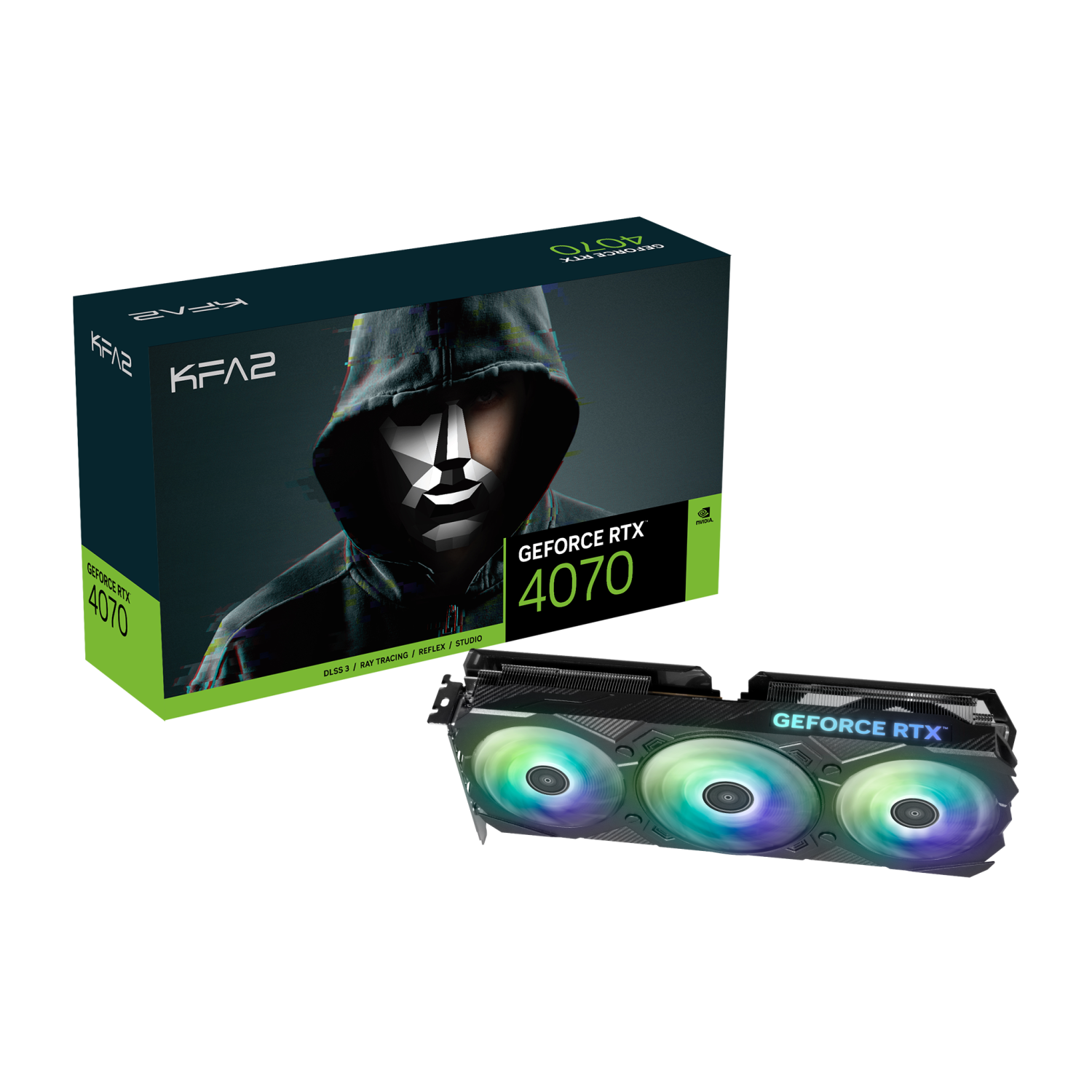 KFA2 GeForce RTX™ 4070 EX GAMER 1-Click OC 12GB Grafikkarte - 12GB GDDR6X, 1x HDMI, 3x DP von KFA2