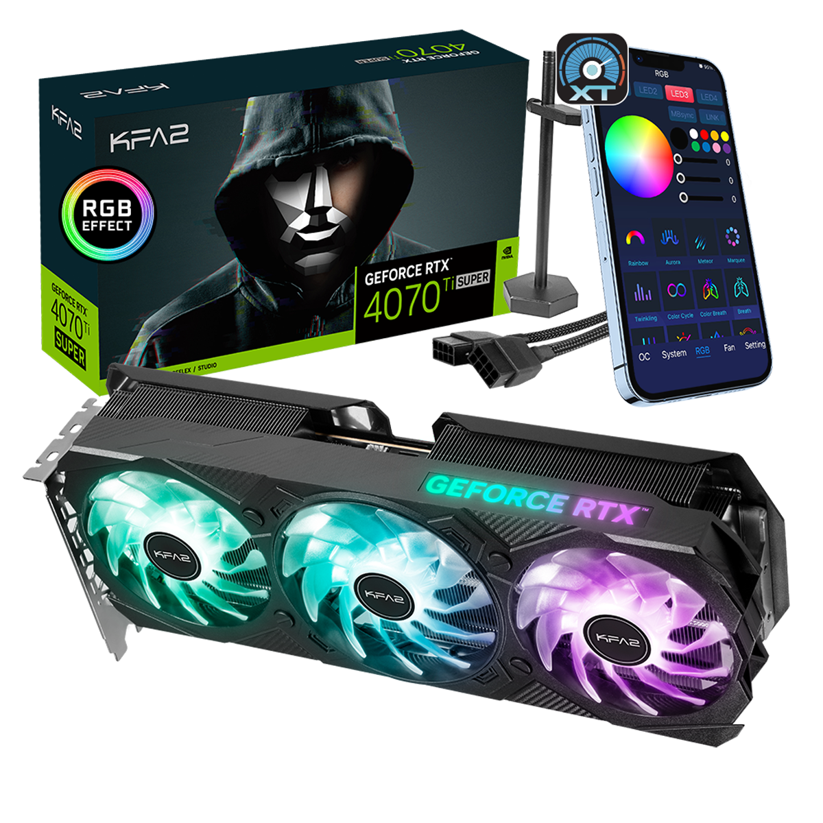 KFA2 GeForce RTX 4070 Ti Super EX GAMER 1-Click OC - 16GB GDDR6X, 1x HDMI, 3x DP von KFA2