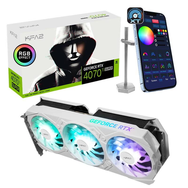 KFA2 GeForce RTX 4070 Ti Super EX GAMER White 1-Click OC - 16GB GDDR6X, 1x HDMI, 3x DP von KFA2