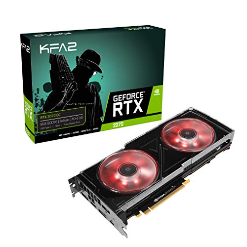 KFA2 Nvidia GeForce Rtx 2070 A-Chip OC Black 8GB 256-bit GDDR6 PCIe Grafikkarte, 27NSL6UCT7OK, Schwarz von KFA2