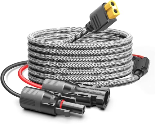 KFD 3.5M Solarkabel mit xt60 Stecker, XT60 Verlängerungskabel Solar Ladekabel für Ecoflow DELTA River Max Mini Bluetti Anker SOLIX Tragbare Powerstation 16AWG Adapter kabel Solarpanel 160W 220W 400W von KFD