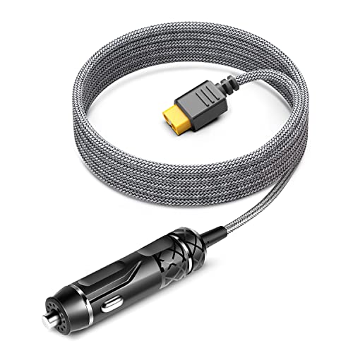 KFD DC 12V/24V XT60 Auto Ladegerät KFZ Ladekabel Netzteil DC Adapter Car Charger für ECOFLOW Tragbare Powerstation RIVER 2 Solar Panel RV Solar Generator 1,5M 16AWG Zigarettenanzünder auf XT60 Stecker von KFD