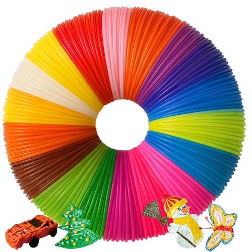 KFG 250 Meter 3D Stift Filament PCL PLA 25 Farben je 10M, 3D Pen Filament 1,75mm 3D-Stift Farben Set für Kinder Niedrige Temperaturen, 3D Zauberstift 3D-Druck Stift Zubehör 1.75mm Fillament von KFG Lifestyle