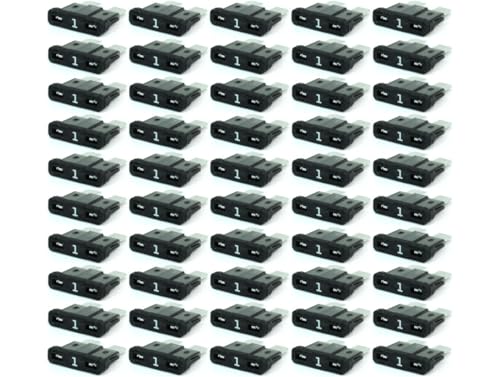 KFZ Auto ATO Sicherungen 50 Stück Flachsicherungen, TFT00, Set, 1A 2A 3A 4A 5A 7,5A 10A 15A 20A 25A 30A 35A 40A, Stromstärke:01A Ampere von KFZ-Autoteile Express