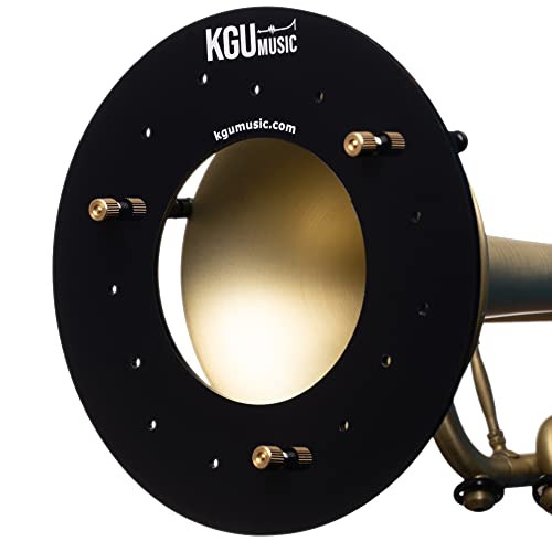 Deflektor KGUBrass für Trompeten, Posaunen, Bassposaunen, Flügelhörner, Trompetenspiegel, Acryl Deflektor für Horn (Trompete, Schwarz) von KGUBrass