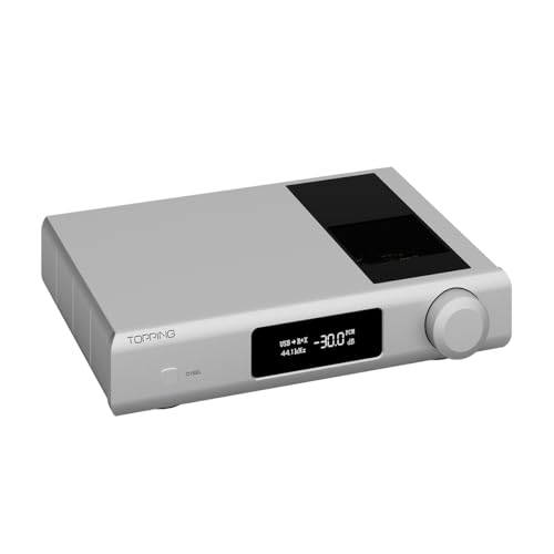 Topping D90 III Discrete Vollständig ausgeglichener HiFi-DAC - BT 5.1-Unterstützung LDAC PEQ-Einstellung Desktop-Audio-Vorverstärker mit Bluetooth-Fernbedienung (Silber) von KGUSS