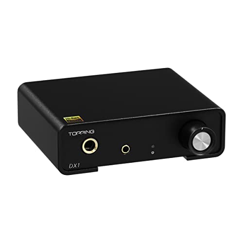 Topping DX1 USB DAC AK4493S Diskreter LNRD Kopfhörerverstärker DSD256 PCM384 Desktop Verstärker für Heimkino Audiogerät mit 2 Verstärkungen Schwarz von KGUSS