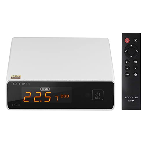 Topping E30 II DAC Vorverstärker – 2 x AK4493S Hi-Res XMOS XU208 DAC 32 Bit/768 kHz DSD512 DSD Direct Mode Decoder für USB/Coax/Opt Eingänge Cinch HiFi Stereo Digital Audio Decoder Silber Topping E30 II DAC Vorverstärker – 2 x AK4493S Hi-Res XMOS XU208 DAC 32 Bit/768 kHz DSD512 DSD Direct Mode Decoder für USB/Coax/Opt Eingänge Cinch HiFi Stereo Digital Audio Decoder Silber von KGUSS