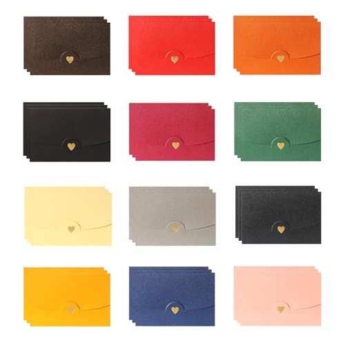 KHDULQ 36 Stück Mini Briefumschläge, Briefumschläge Kraftpapier Blanko Kraftpapier Grubkarten Bunte Umschlag Herzförmigem Verschluss Umschläge, für DIY Valentinstag Geschenkkarten KHDULQ 36 Stück Mini Briefumschläge, Briefumschläge Kraftpapier Blanko Kraftpapier Grubkarten Bunte Umschlag Herzförmigem Verschluss Umschläge, für DIY Valentinstag Geschenkkarten von KHDULQ