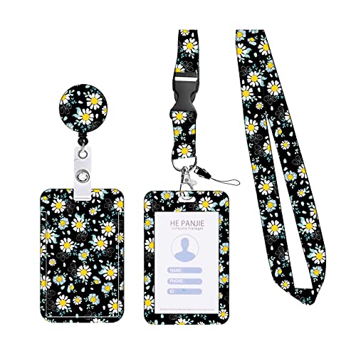 KHDULQ Lanyard Mit Kartenhülle, Kartenhülle Mit Band, Id Card Holder, Karten Schutzhülle, Card Wallet (Blaue Chrysantheme) Für Handy-Lanyards, Ausweise, Büro- Und Schulbedarf von KHDULQ