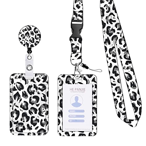 KHDULQ Lanyard Mit Kartenhülle, Kartenhülle Mit Band Id Card Holder Karten Schutzhülle Card Wallet (Leopard Print) Für Handy-Lanyards, Ausweise, Büro- Und Schulbedarf von KHDULQ