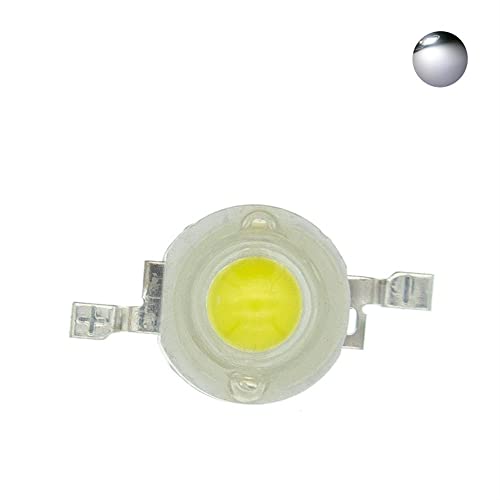 10 Stück 3 W Hochleistungs-LED-Perlen, 3,2 V, Leuchtdiode, LED-Chip, SMD, warmweiß, rot, grün, blau, gelb, for Downlight-DIY-Lampe KHzIgRdY (Color : White) von KHIRY