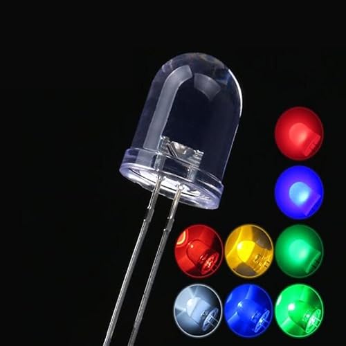 20-teiliges 8-mm-LED-Dioden-Set, 3 V, Set, Licht emittierend, Weiß, Grün, Rot, Blau, Gelb, Rosa, Lila, Orange, RGB, schnell, langsam, warm, LED-KIT KHzIgRdY (Color : Warm White) von KHIRY