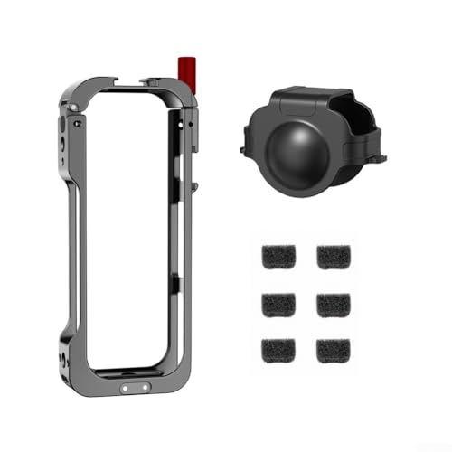 Käfig aus Aluminiumlegierung für X5 Action-Kamera mit Kaltschuh-Halterung, mehrere 6,35 mm Schraubenhalterungen, Basisschnittstelle, erweiterbares horizontales Zubehörsystem, leichtes Schutzdesign von KHIronHive