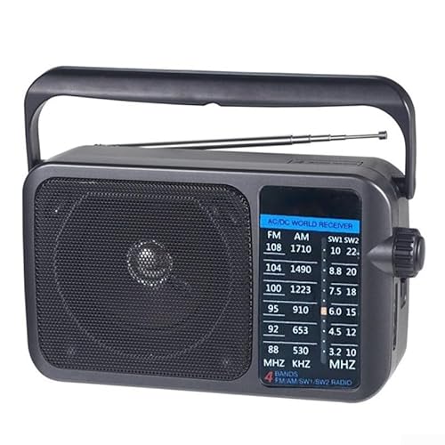 Tragbares AM-FM-Radio mit Lautsprechern, batteriebetrieben, kompaktes Transistor-Radio für den Innen- und Außenbereich, einfache Stimmung, Lautstärkeregler, Schwarz / Grau Tragbares AM-FM-Radio mit Lautsprechern, batteriebetrieben, kompaktes Transistor-Radio für den Innen- und Außenbereich, einfache Stimmung, Lautstärkeregler, Schwarz / Grau von KHIronHive