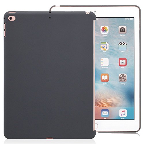 KHOMO iPad 9.7 2018 und 2017 Back Case Hülle Kohlengrau Schwarzes Grau Gehäuse nur Heckschutz Schutz für Neue Apple iPad 9,7 2017, 2018 - Companion Grey von KHOMO