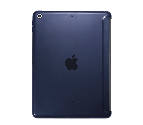 KHOMO iPad 9.7 2018 und 2017 Rückseite Back Case Hülle Gehäuse nur Heckschutz Schutz Kompatibel mit Smart Cover - Dunkelblau Halbtransparent von KHOMO
