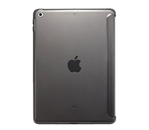 KHOMO iPad 9.7 2018 und 2017 Rückseite Back Case Hülle Gehäuse nur Heckschutz Schutz Kompatibel mit Smart Cover - Dunkelgrau Halbtransparent von KHOMO